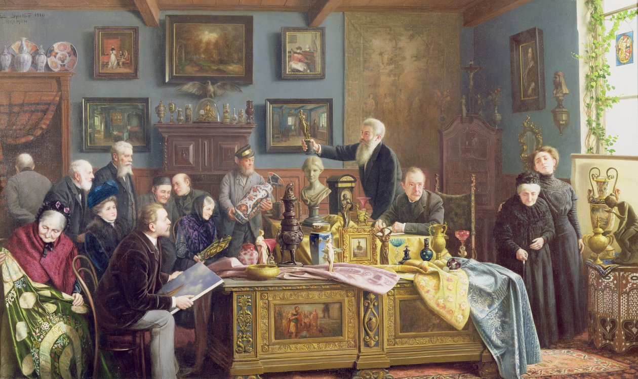 Az aukció, 1910 alkotó: Carl Johann Spielter