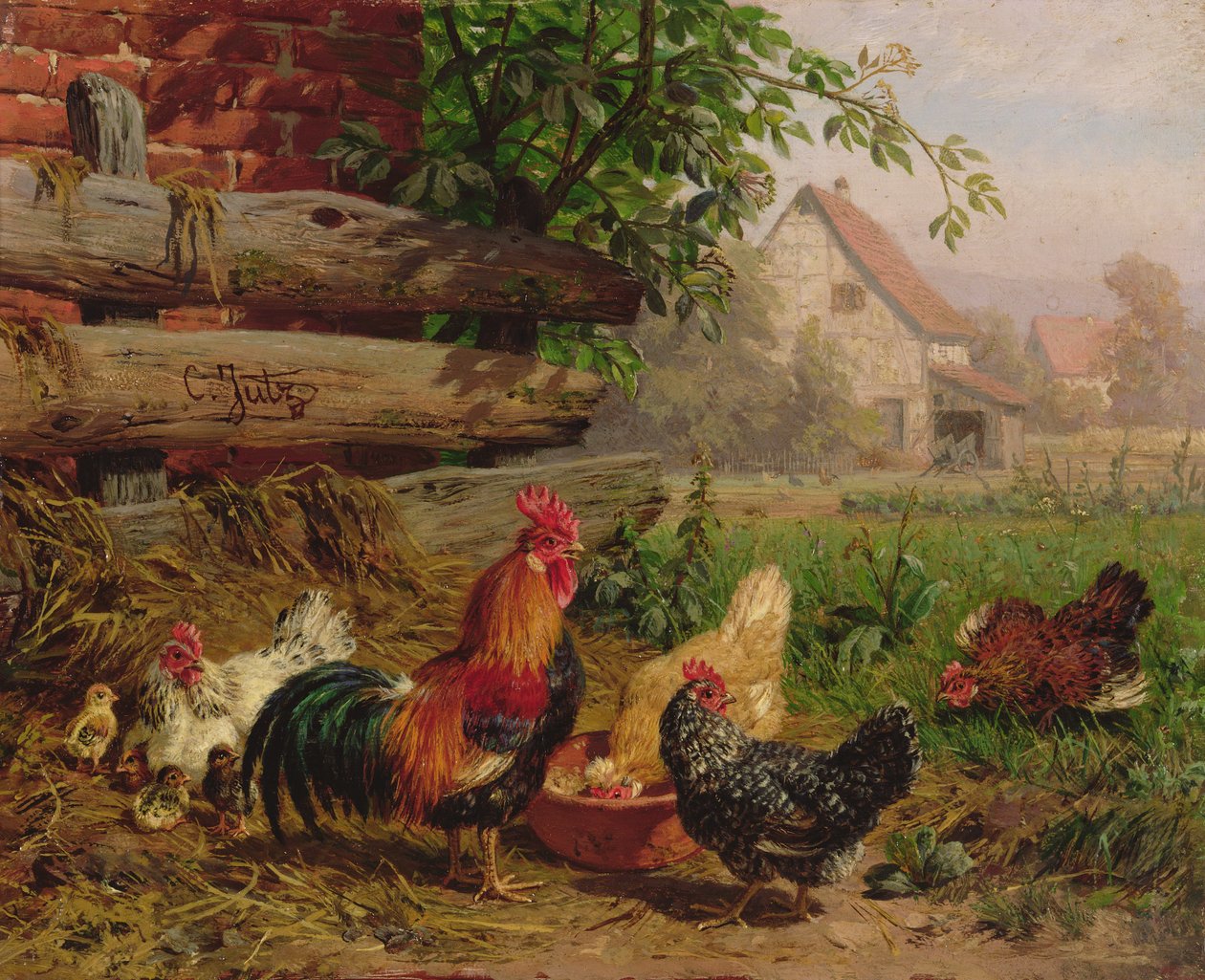 Tanyasi csirkék alkotó: Carl Jutz