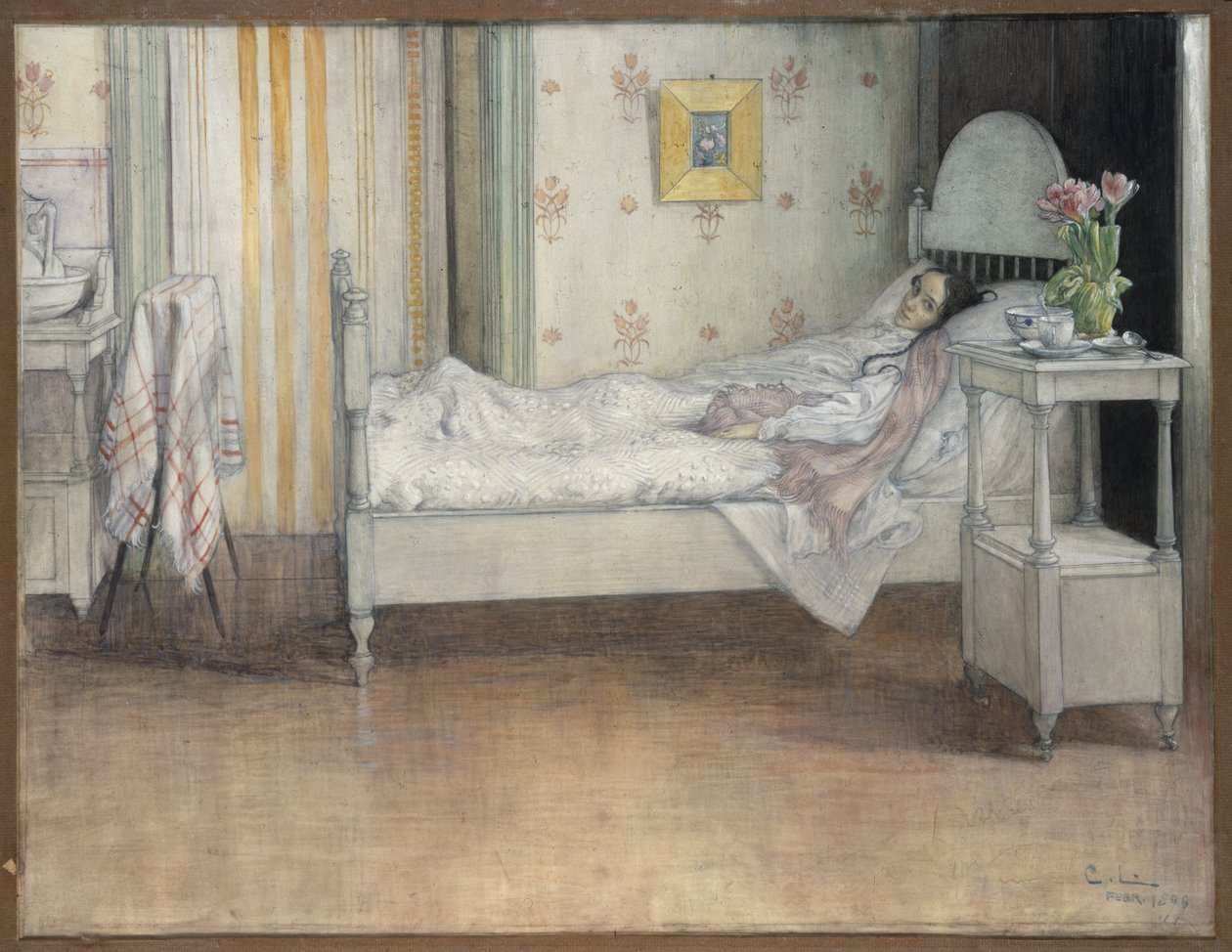 Lábadozás, 1899 körül alkotó: Carl Larsson