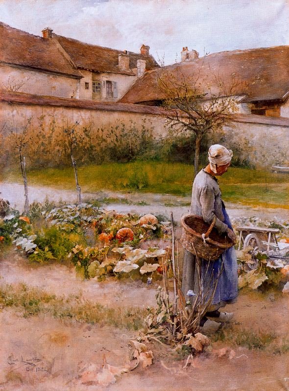 Nő a kertben alkotó: Carl Larsson
