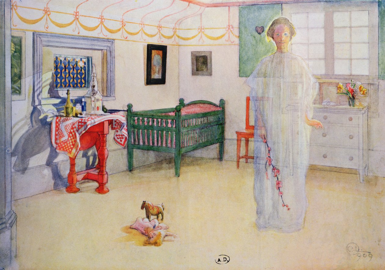 Egy szellem vagy angyal illusztrációja, az "En Plein Soleil"-ből, 1910 alkotó: Carl Larsson