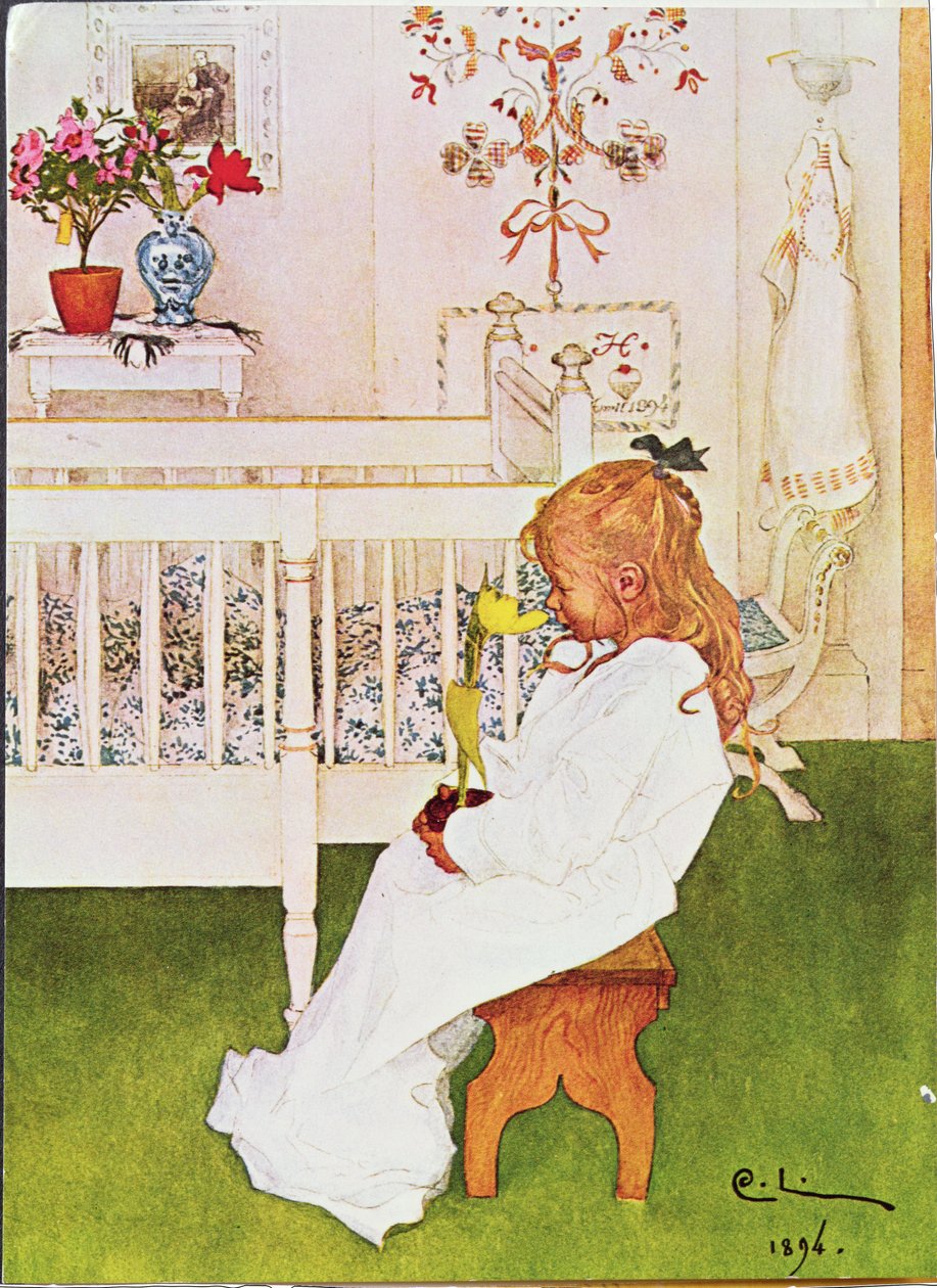 Lisbeth sárga tulipánnal alkotó: Carl Larsson