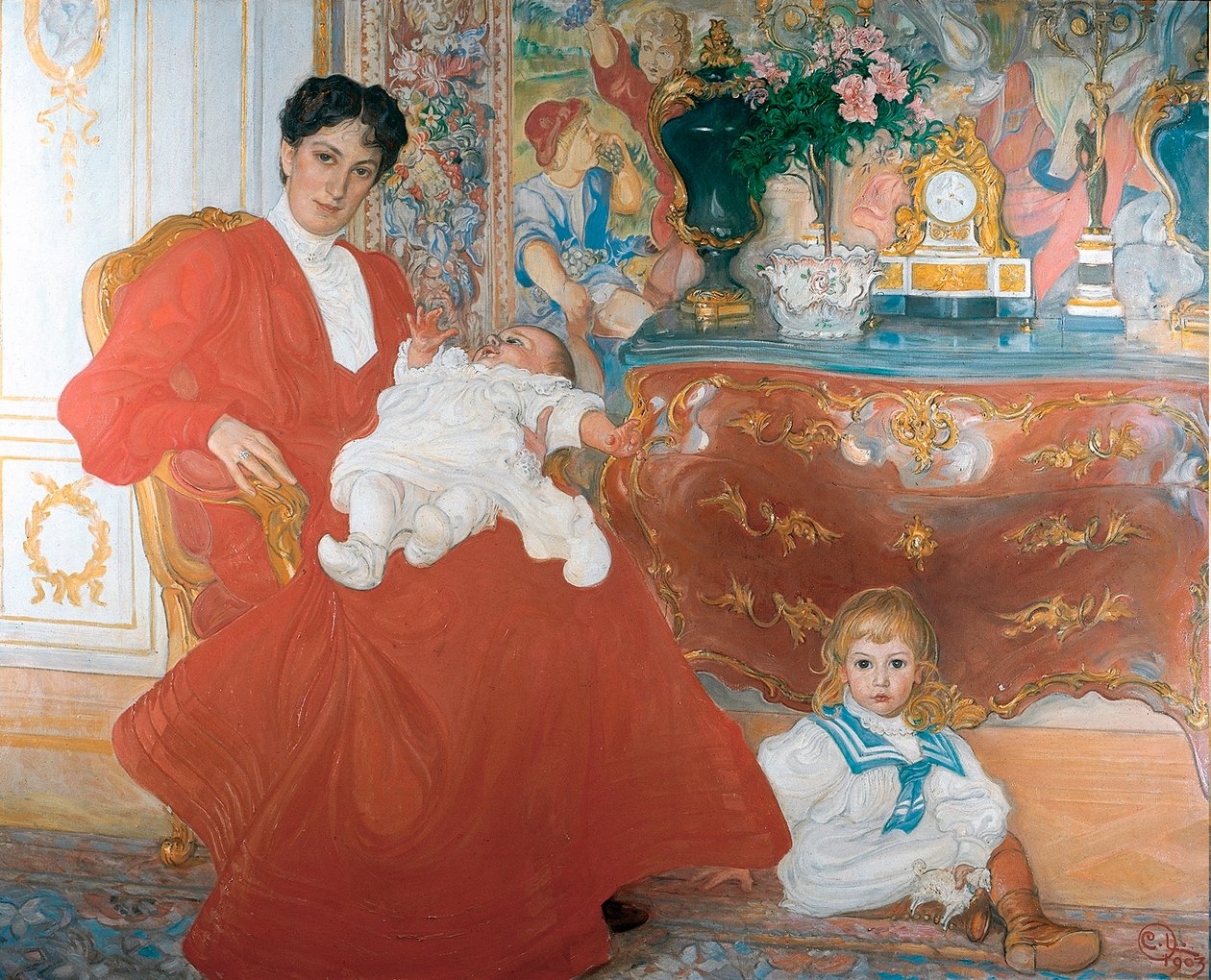 Dóra Lamm asszony és két legidősebb fia alkotó: Carl Larsson