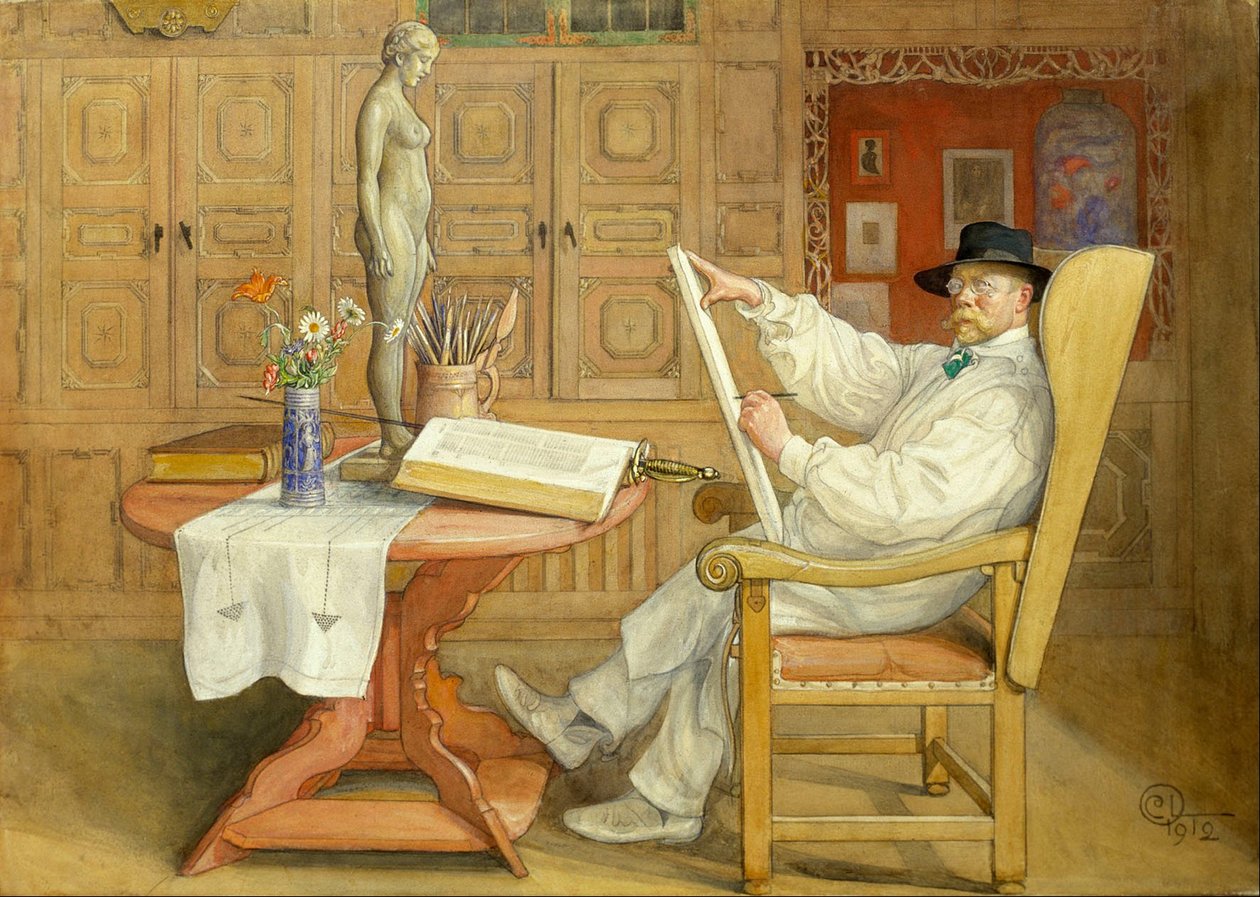 Önarckép (az új stúdióban) alkotó: Carl Larsson