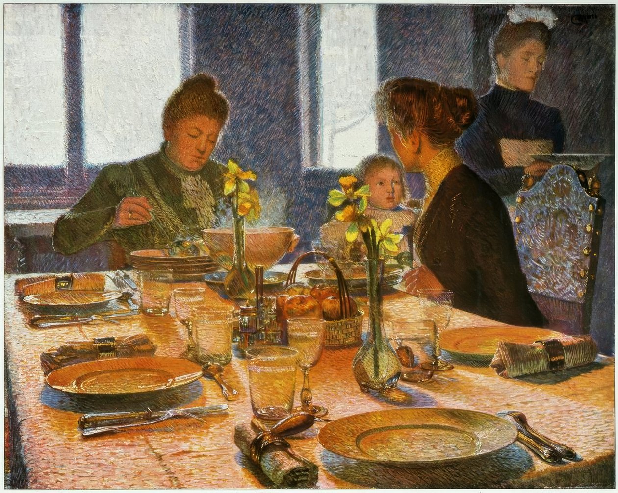 Reggelinél alkotó: Carl Moll