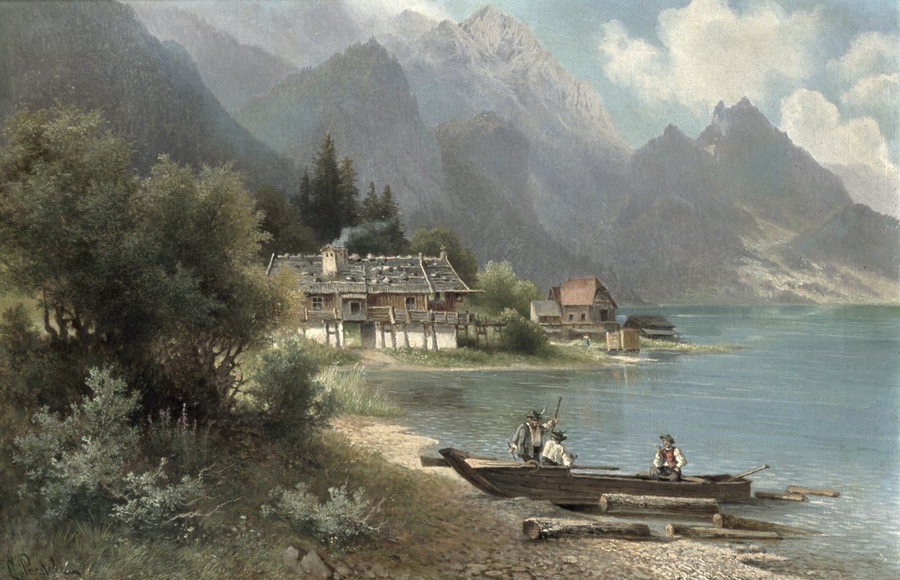 Táj a Kochelsee-tónál, Bajorország alkotó: Carl Prestel