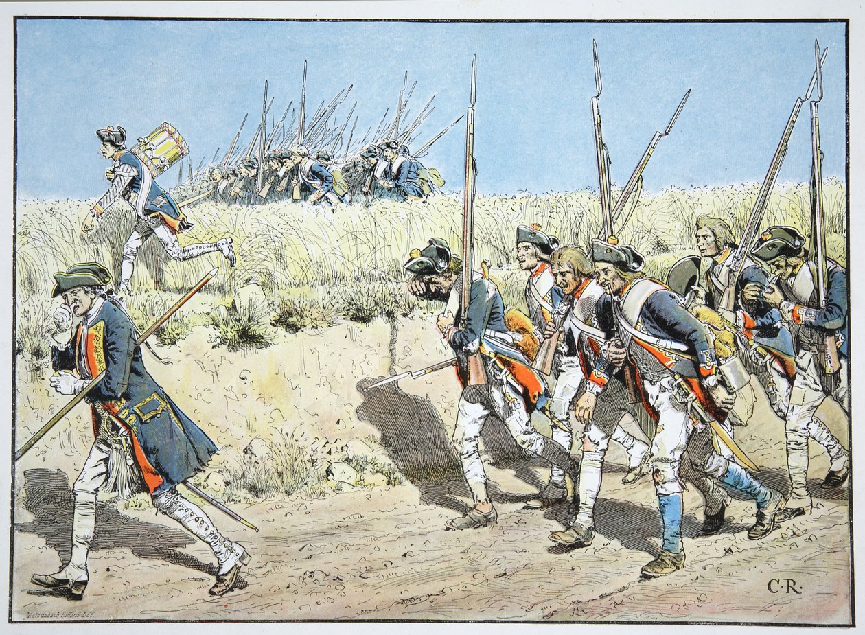 Az Eilmarschén Kustrinból, 1758. augusztus alkotó: Carl Röchling