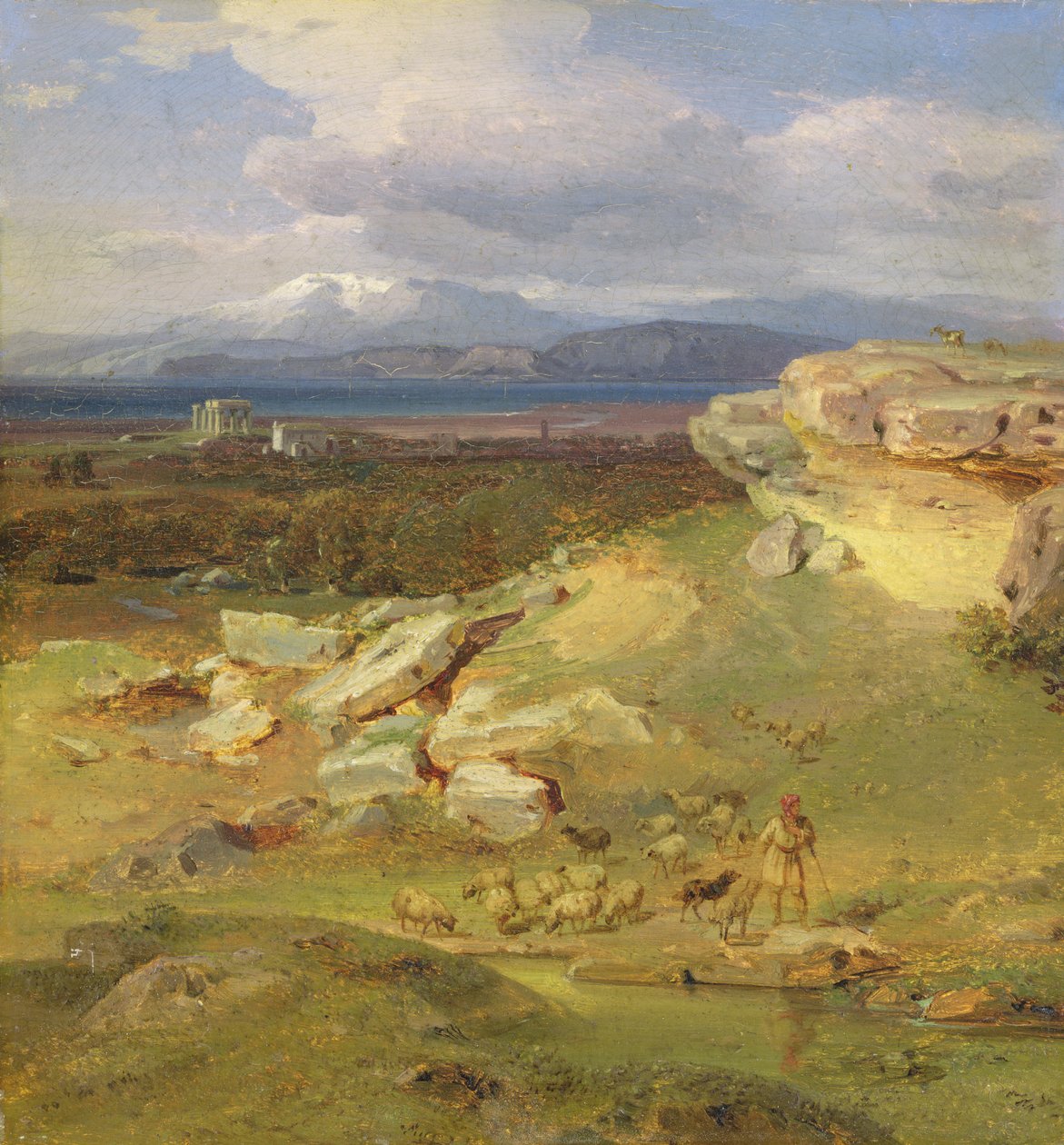 Táj Korinthosz közelében, 1835 körül (olaj, papír, vászon) alkotó: Carl Rottmann