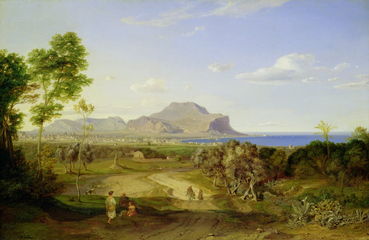 Kilátás Palermóra, 1828 alkotó: Carl Rottmann