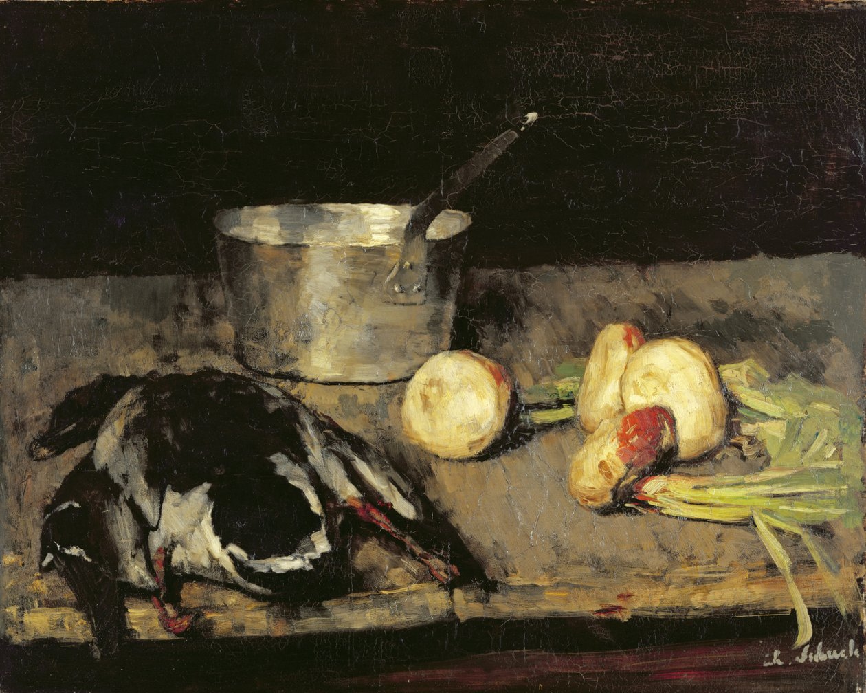 Csendélet rakott vadkacsával, 1885 alkotó: Carl Schuch