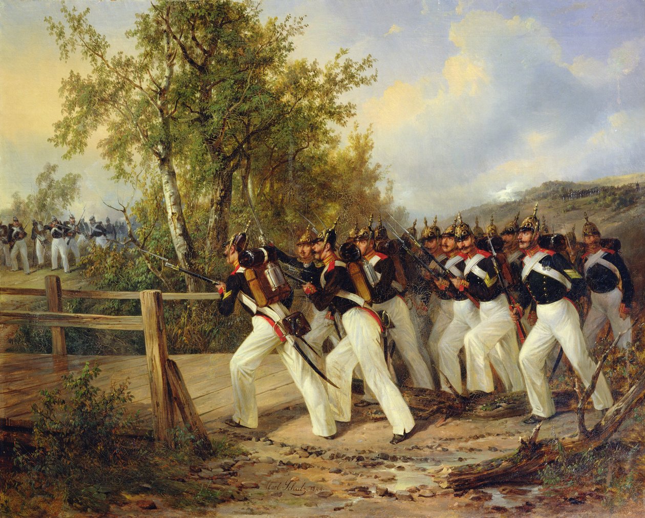 Jelenet a katona életéből, 1849 alkotó: Carl Friedrich Schulz