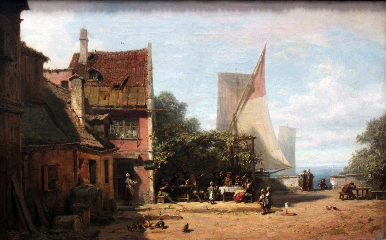 Régi taverna a Starnberger See közelében alkotó: Carl Spitzweg