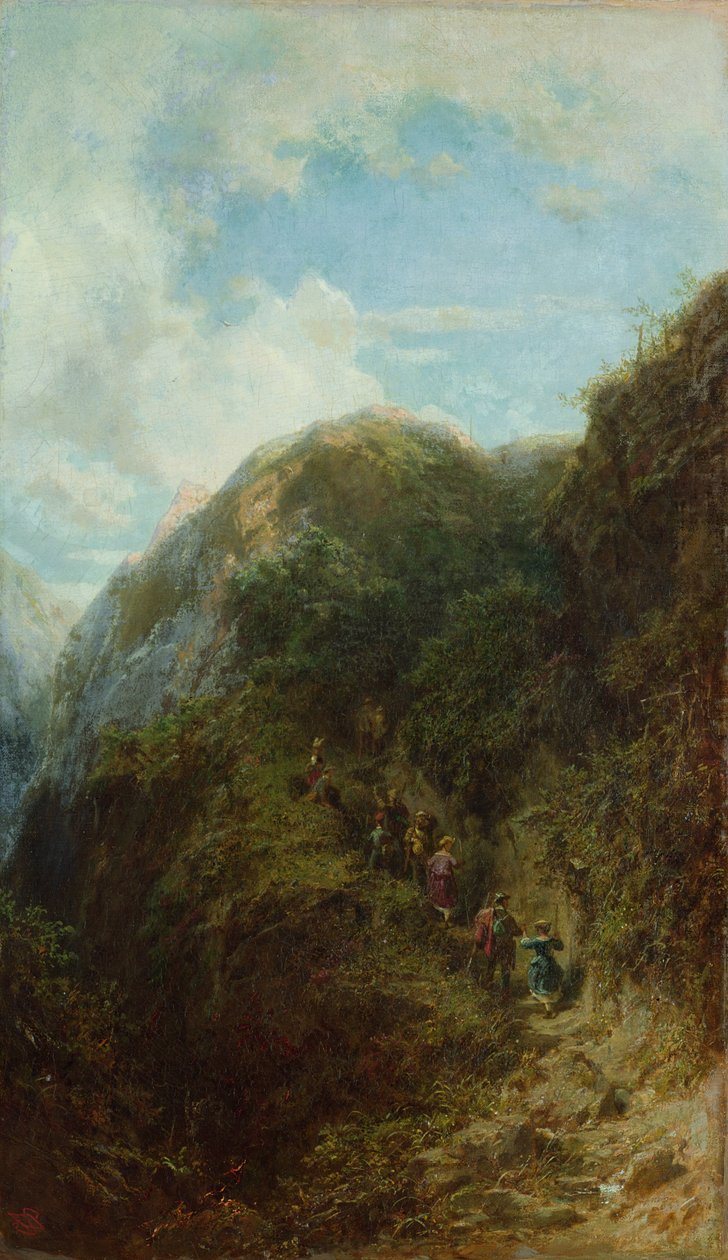 Turisták a hegyen alkotó: Carl Spitzweg