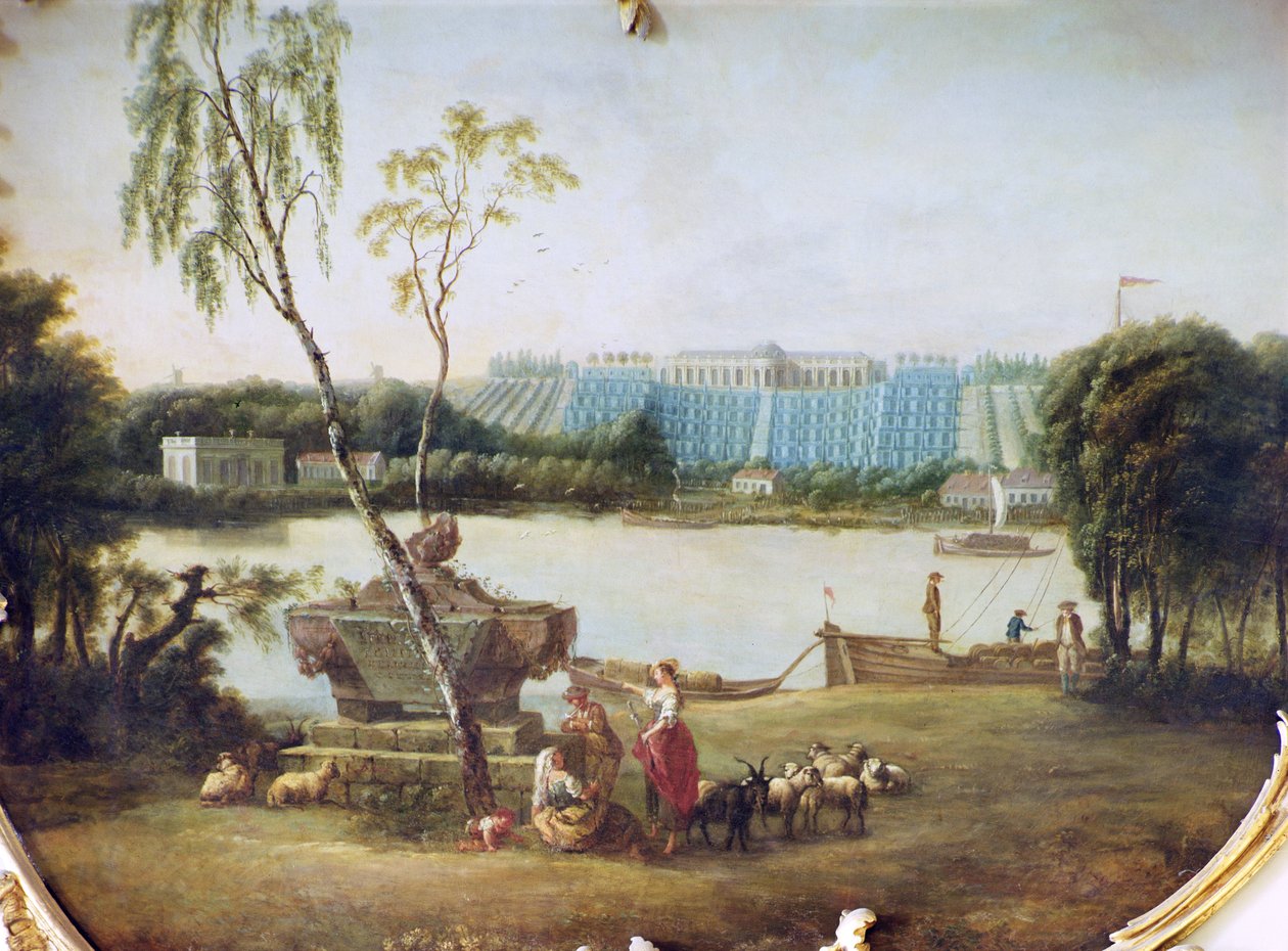 A Sanssouci kastély teraszainak építése, 1747 alkotó: Carl Sylva Dubois
