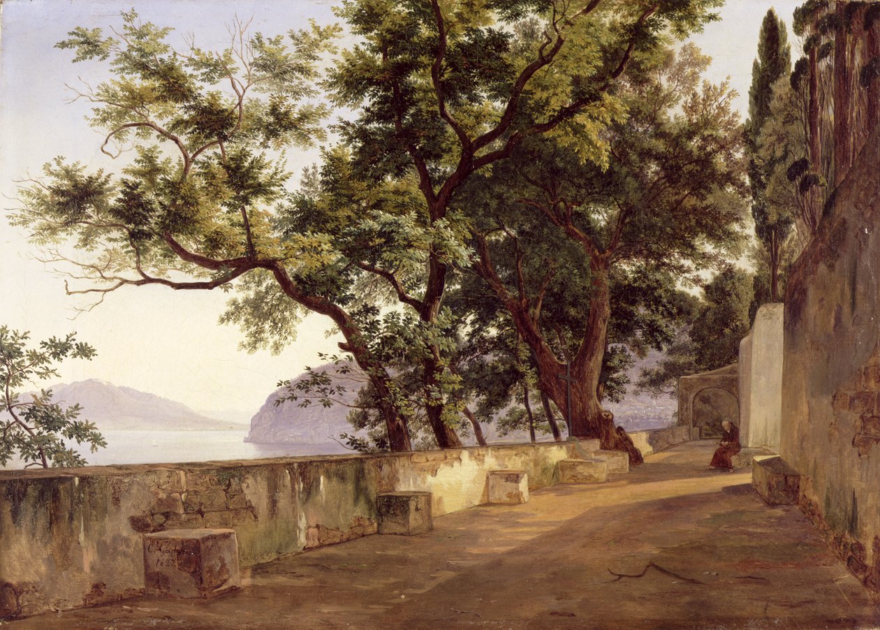 A kapucinusok kertje, Sorrento közelében, 1827 alkotó: Carl Wilhelm Goetzloff