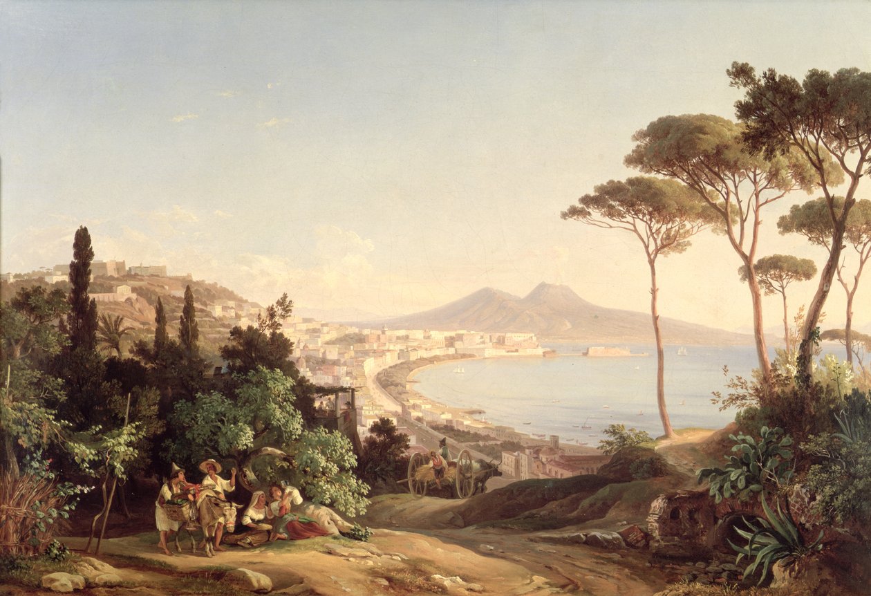 Nápoly látképe, 183738 alkotó: Carl Wilhelm Goetzloff