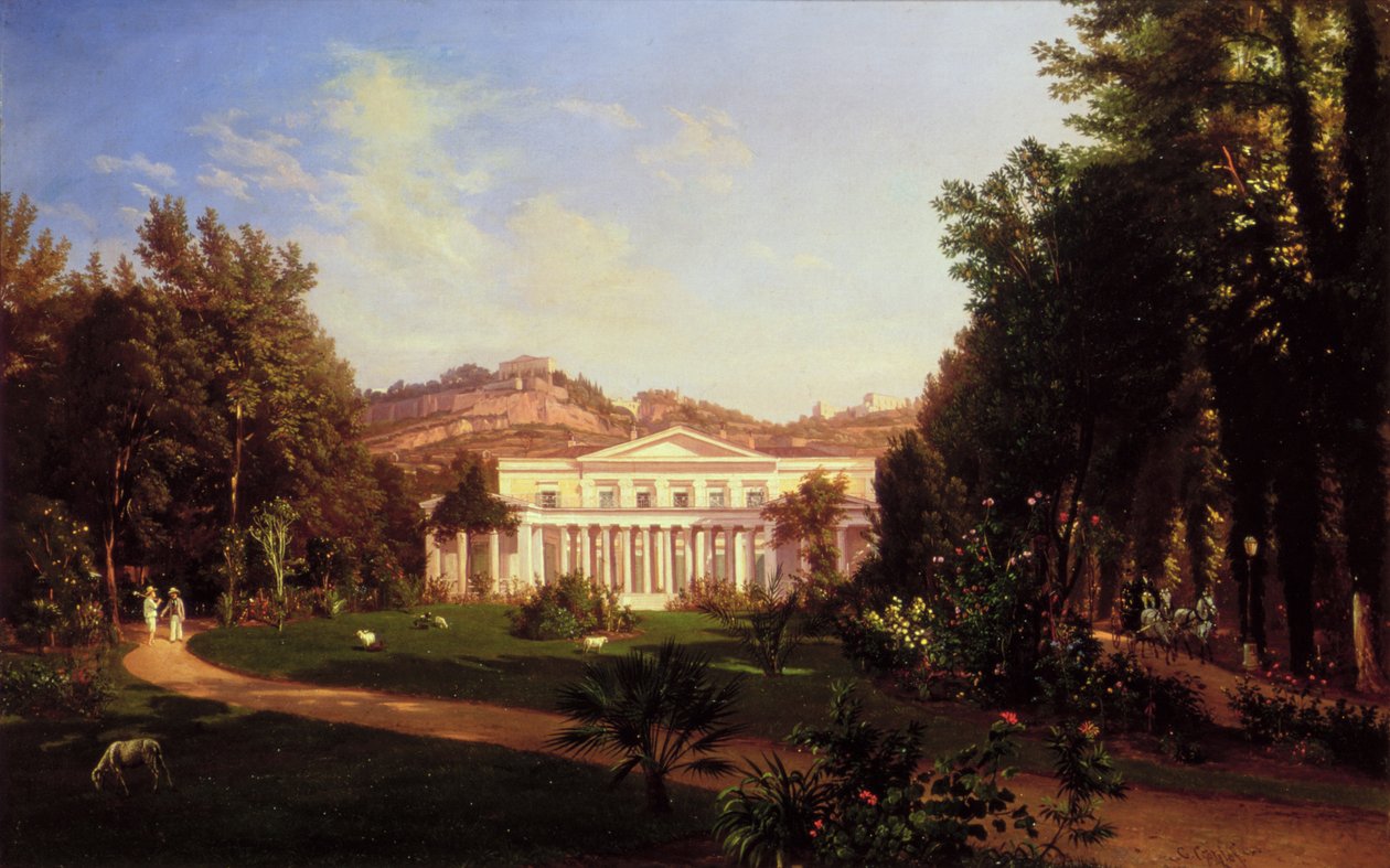 Villa Pignatella, Riviera di Chiaia, Nápoly, 1845 körül alkotó: Carl Wilhelm Goetzloff