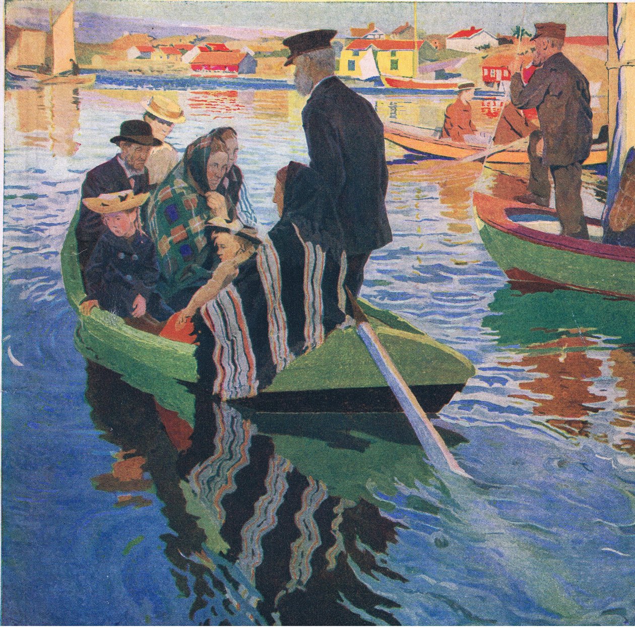 Templomba járók csónakokban alkotó: Carl Wilhelm Wilhelmson