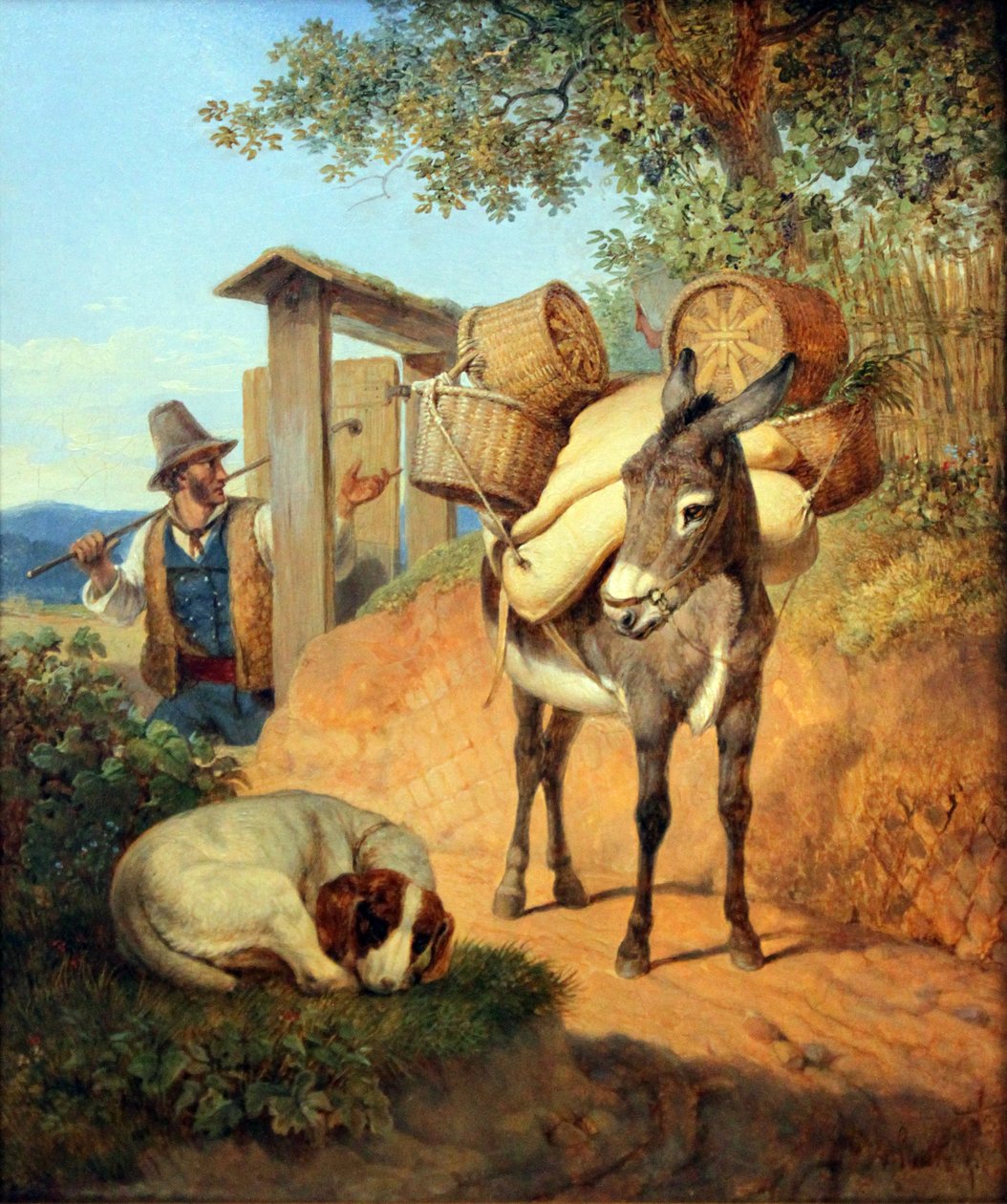 Szamár, kutya és sofőr alkotó: Carl Wilhelm von Heideck