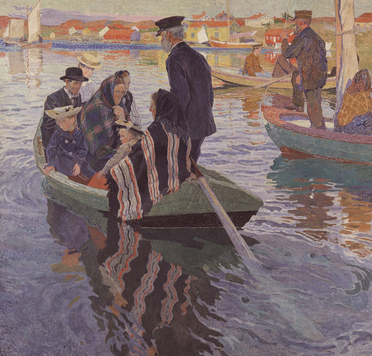 Templombajárók csónakban alkotó: Carl Wilhelm Wilhelmson
