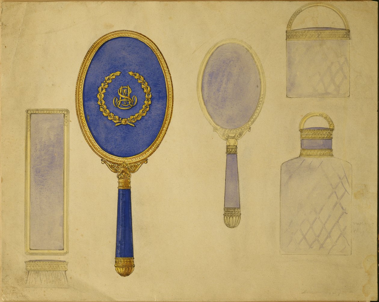 Tervek választéka, Carl Faberge háza (ceruza, toll és tinta, valamint akvarell a kártyán) alkotó: Carl Fabergé