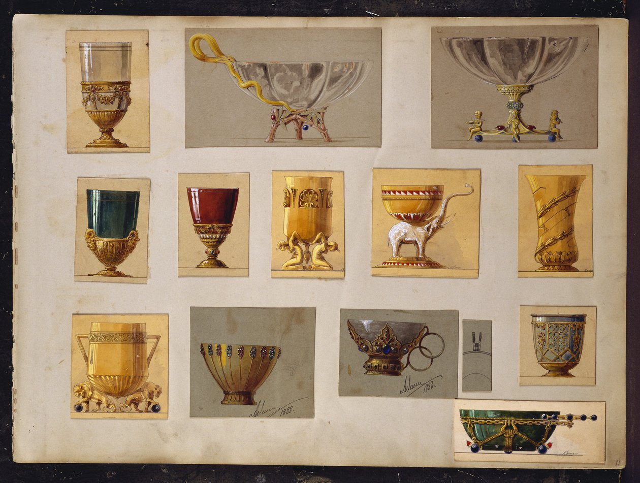 Tervek választéka, Carl Faberge háza (ceruza és akvarell papíron) alkotó: Carl Fabergé