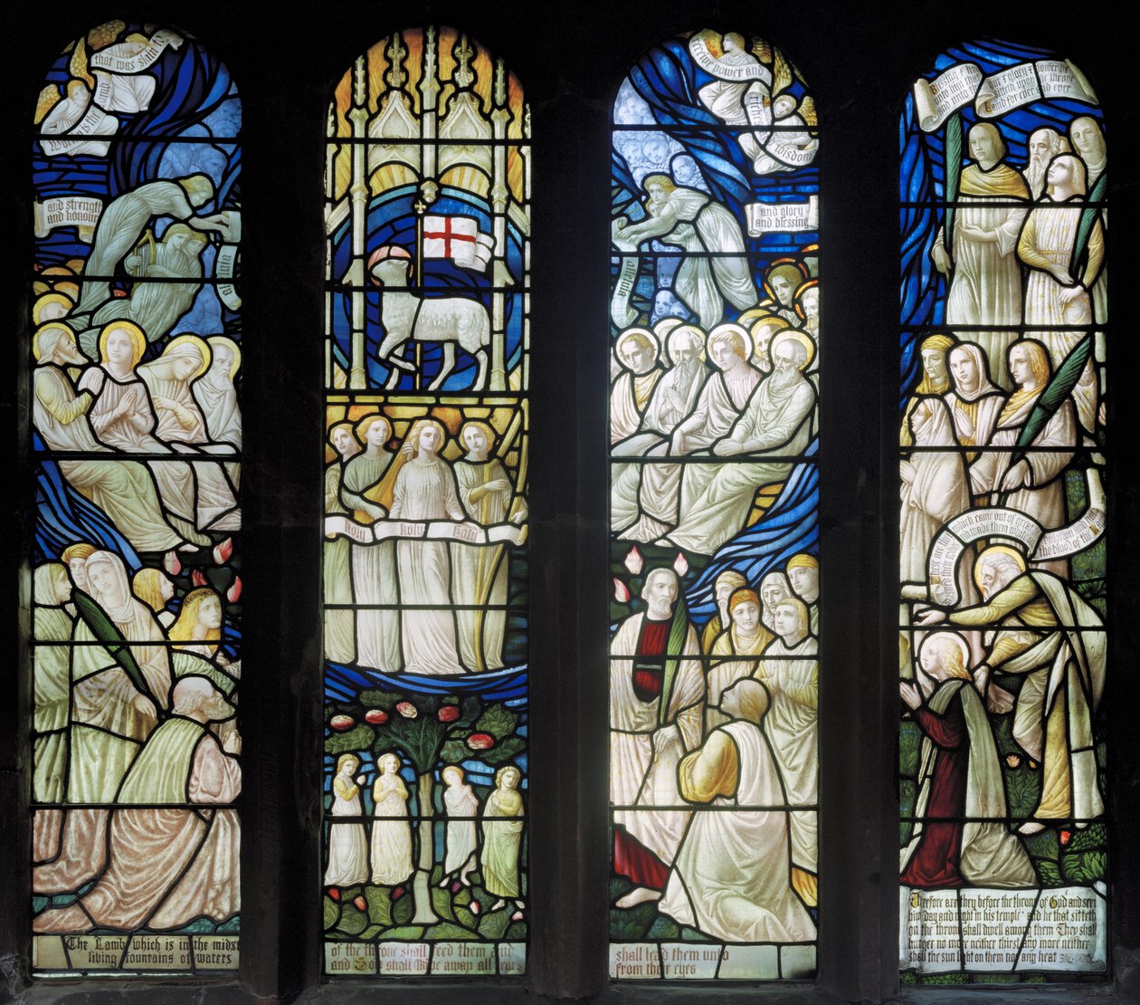 Grappenhall, St Wilfrids, Shrigley és Hunt (1873-1982), Carl Almquist, The Worship Of The Lamb, 1886 alkotó: Carl Almquist
