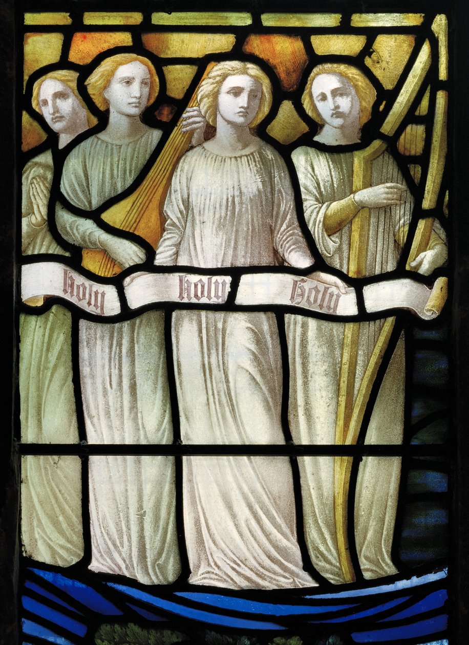 Grappenhall, St Wilfrids, Shrigley és Hunt (1873-1982), Carl Almquist, The Worship Of The Lamb, Angel Musicians, 1886 alkotó: Carl Almquist