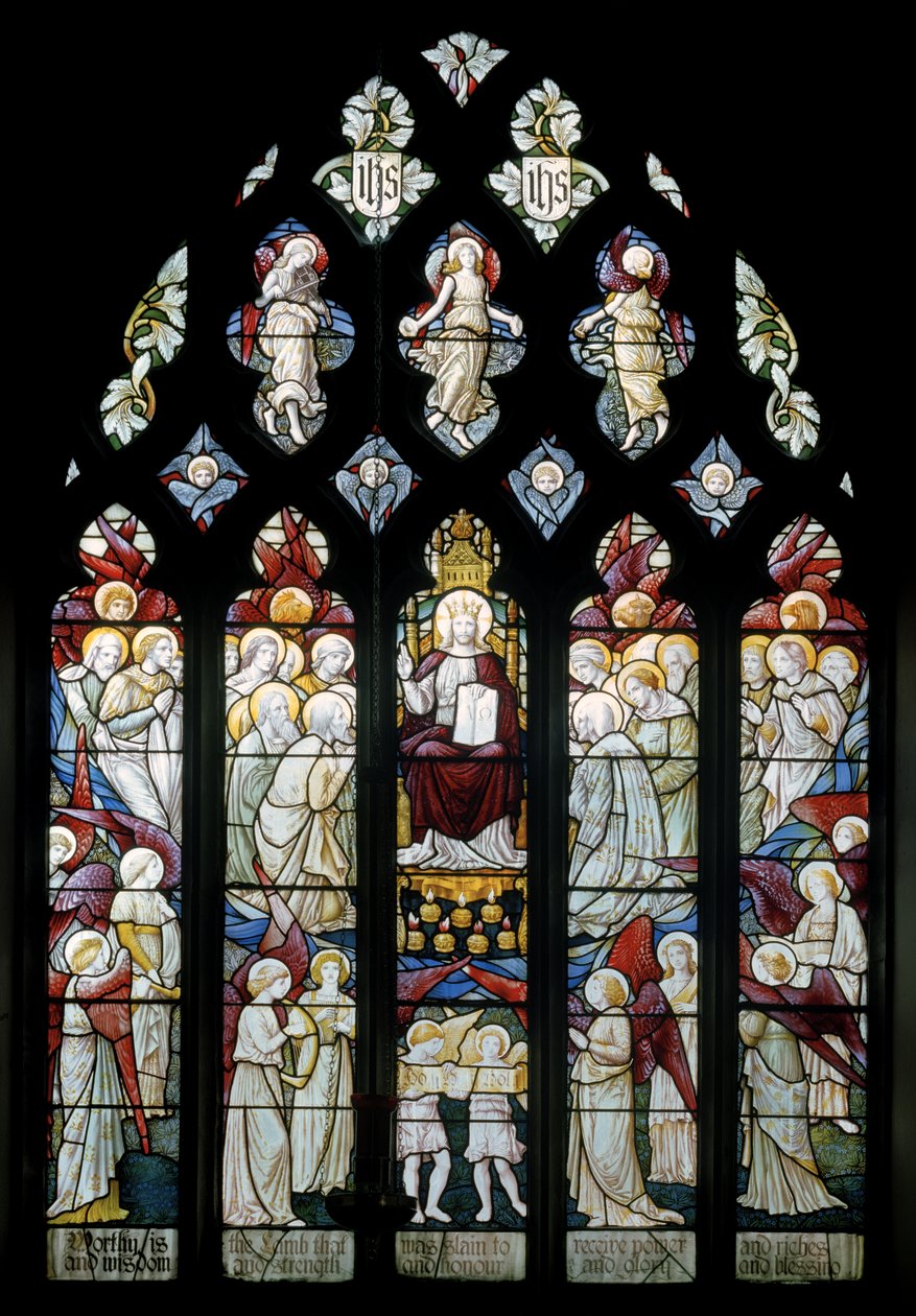 Latchford, Christchurch, Shrigley és Hunt (1873-1982), Carl Almquist, Krisztus a dicsőségben, amelyet az angyalok imádnak, 1887 alkotó: Carl Almquist