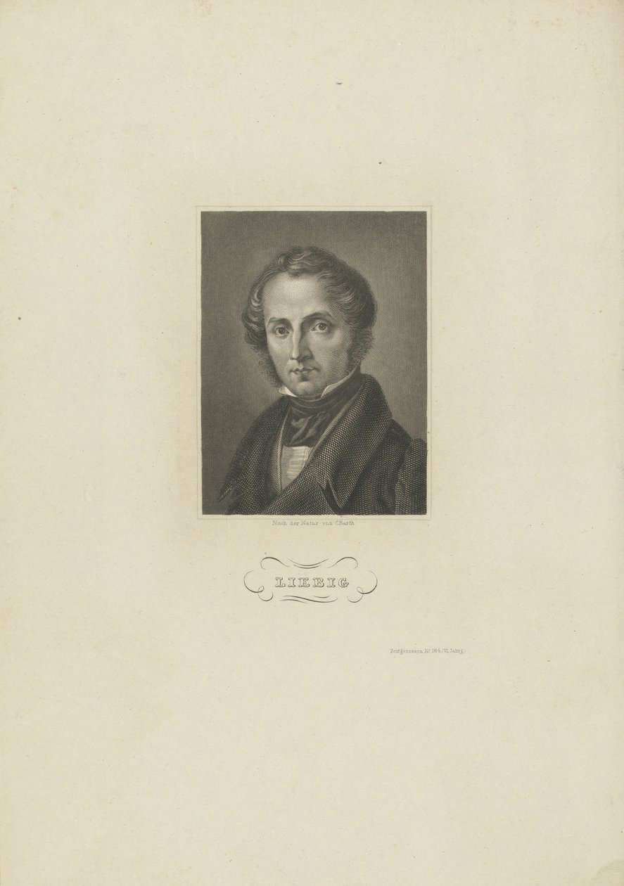 Justus von Liebig kémikus portréja, c. 1840 alkotó: Carl Barth