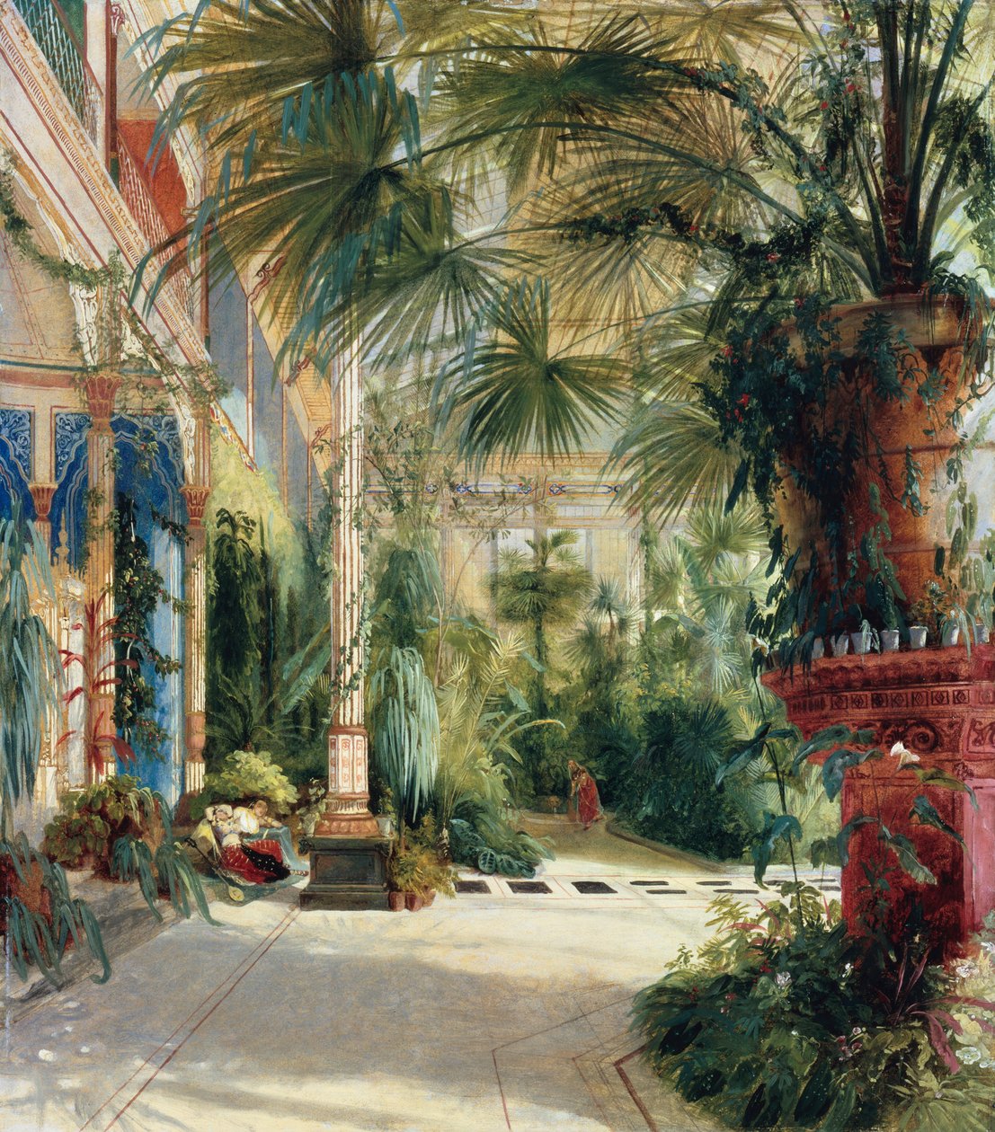 Német: Das Innere des Palmenhaus auf der Pfaueninsel A Pálmaház belseje alkotó: Carl Blechen