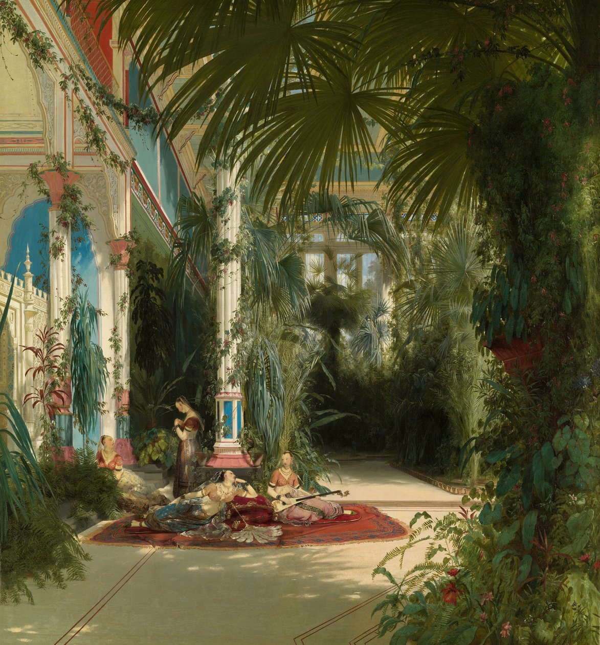 Német: Das Innere des Palmenhauses auf der Pfaueninsel bei Potsdam A pálmaház belseje a Potsdam melletti Pfaueninsel-en A Potsdam melletti Pfaueninsel belseje alkotó: Carl Blechen
