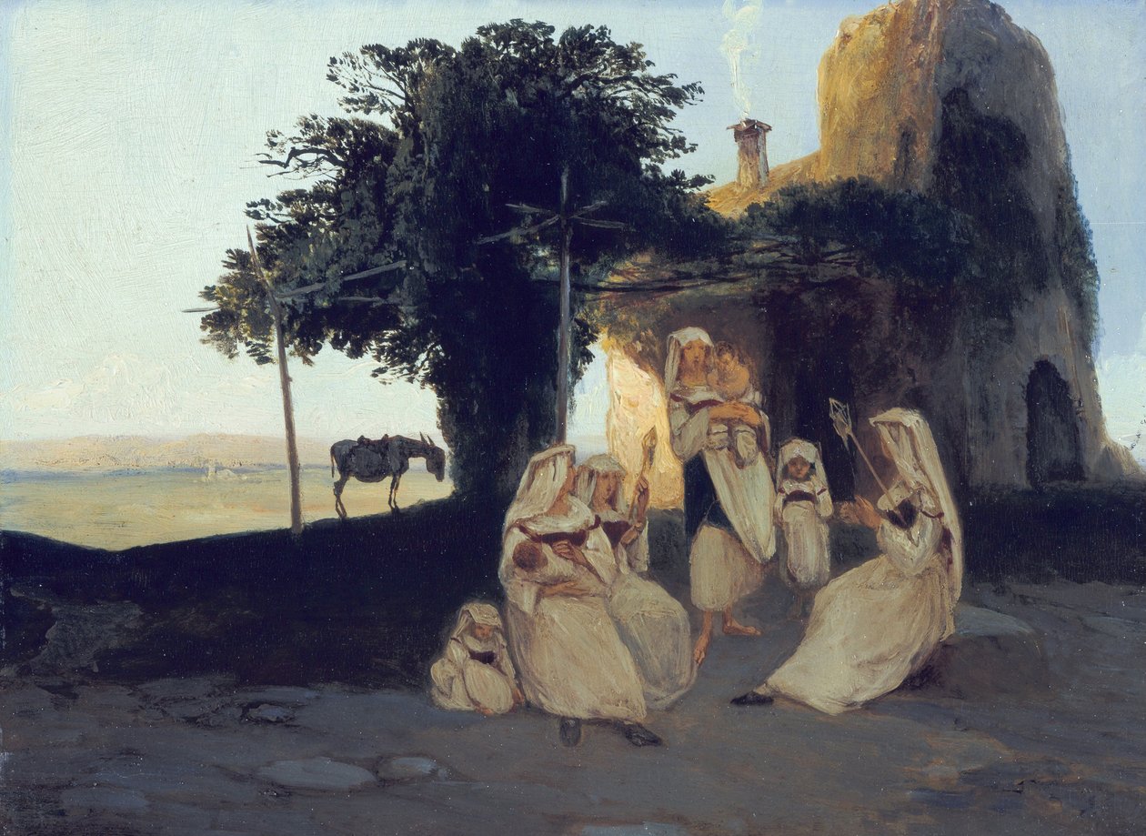Fonó nők Cervarában alkotó: Carl Blechen