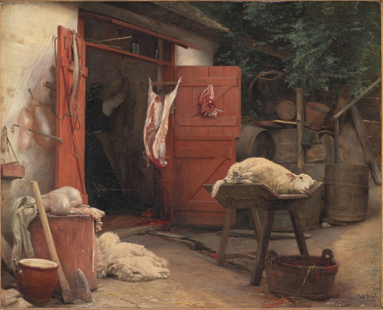 Vágóhíd Hellebækben alkotó: Carl Bloch