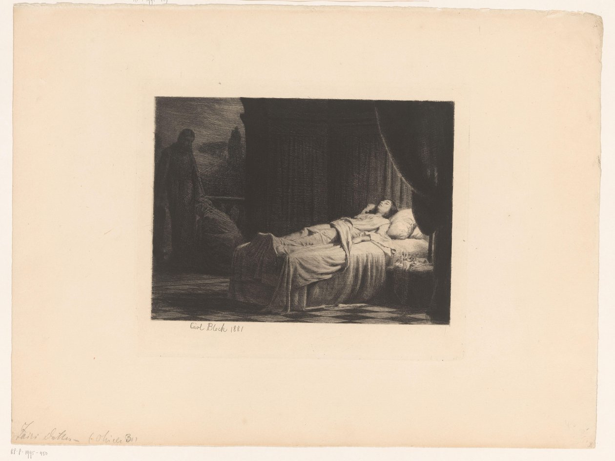 Halál hölgyként, imádóval alkotó: Carl Bloch