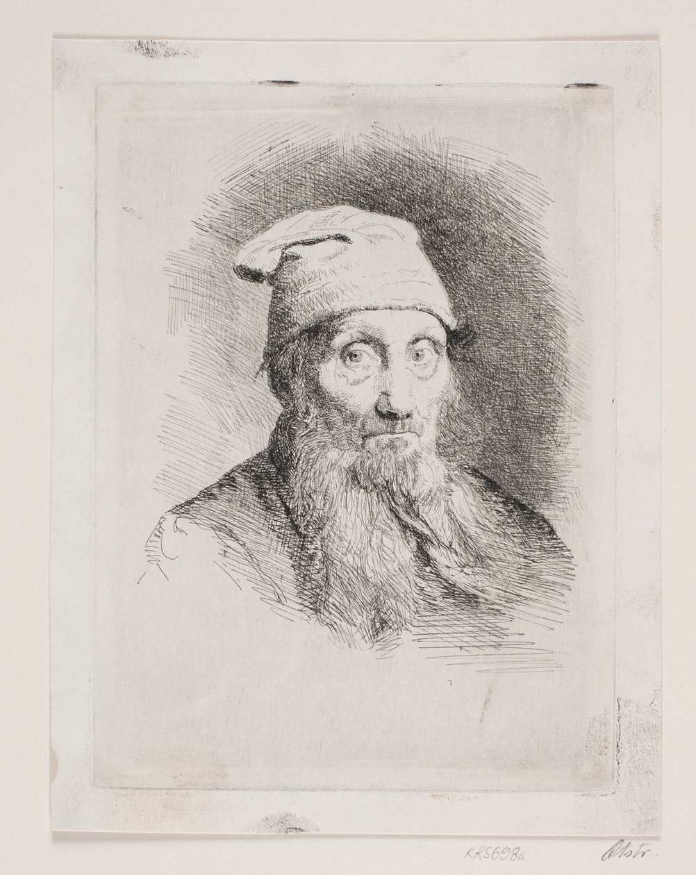 Egy kalapos öregember. Mellkép alkotó: Carl Bloch