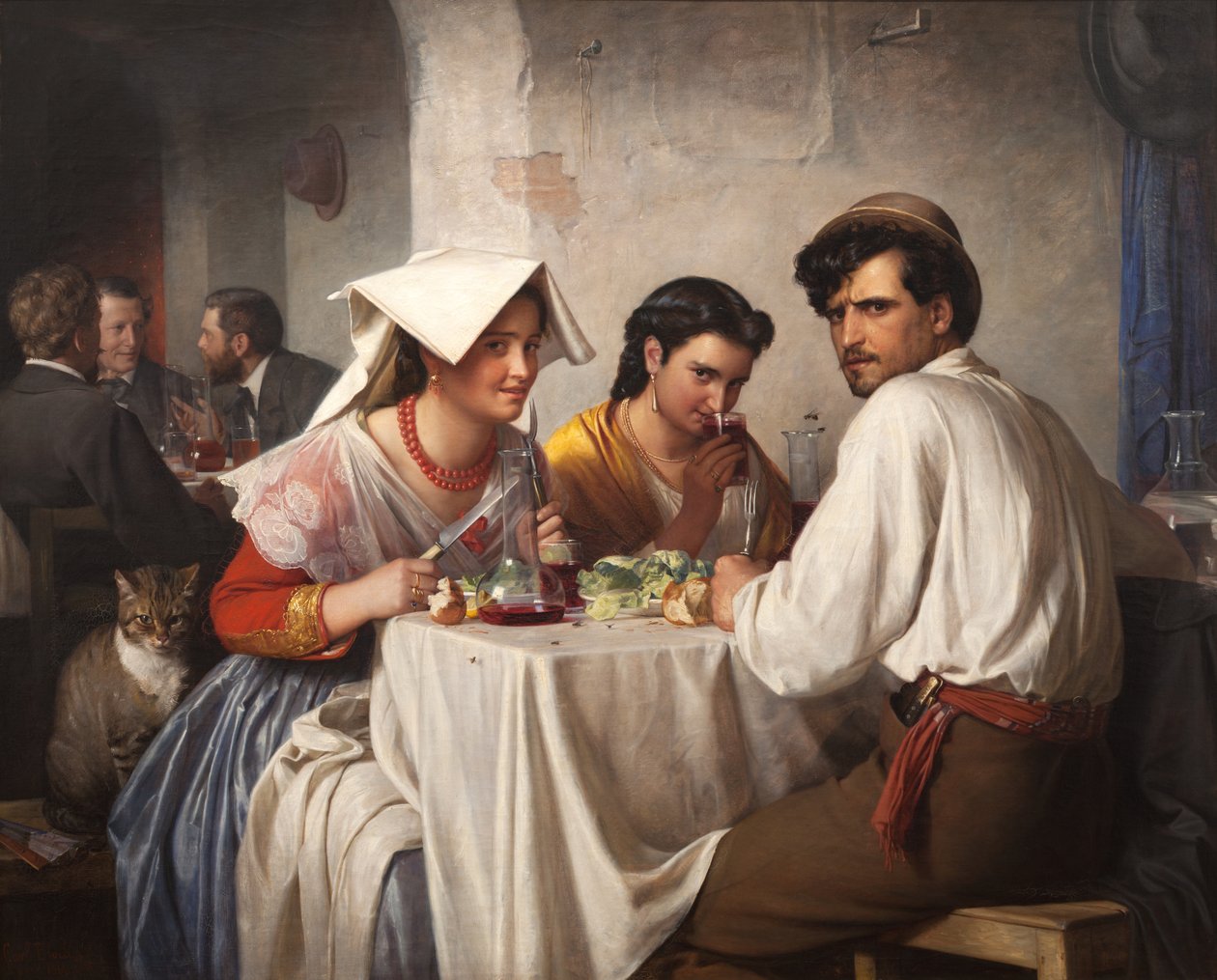 Egy római Osteriaban alkotó: Carl Bloch