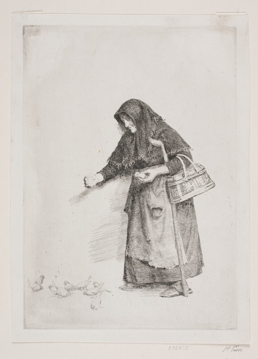 A feleség a verebekkel alkotó: Carl Bloch