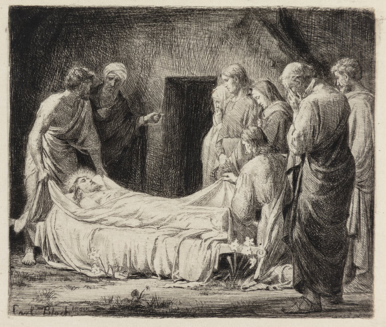 Krisztus temetése alkotó: Carl Bloch