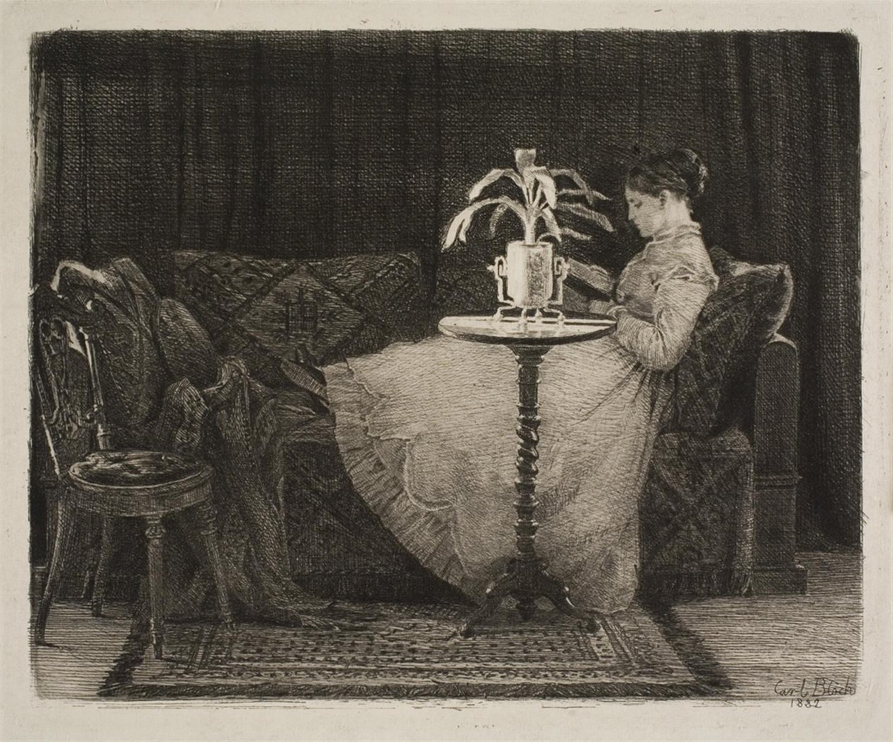 Olvasó hölgy alkotó: Carl Bloch