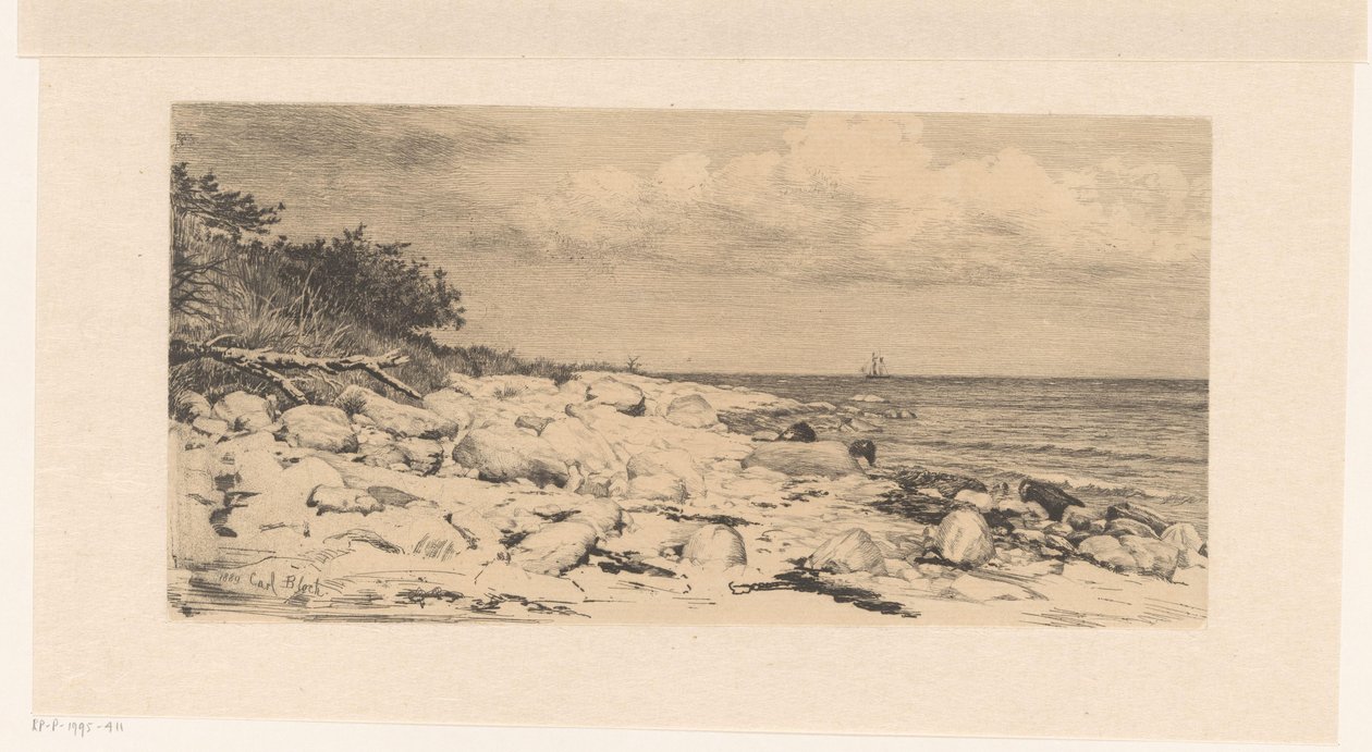 Kavicsos strand, a tenger mellett alkotó: Carl Bloch