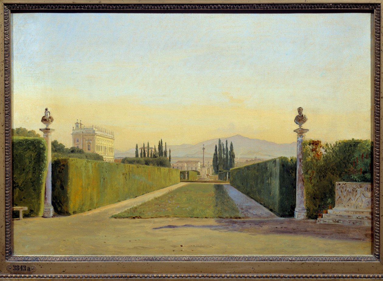 A Villa Albani kertjei. Carl Christian Constantin Hansen (1804-1880) festménye Ec. Dan. alkotó: Carl Christian Constantin Hansen