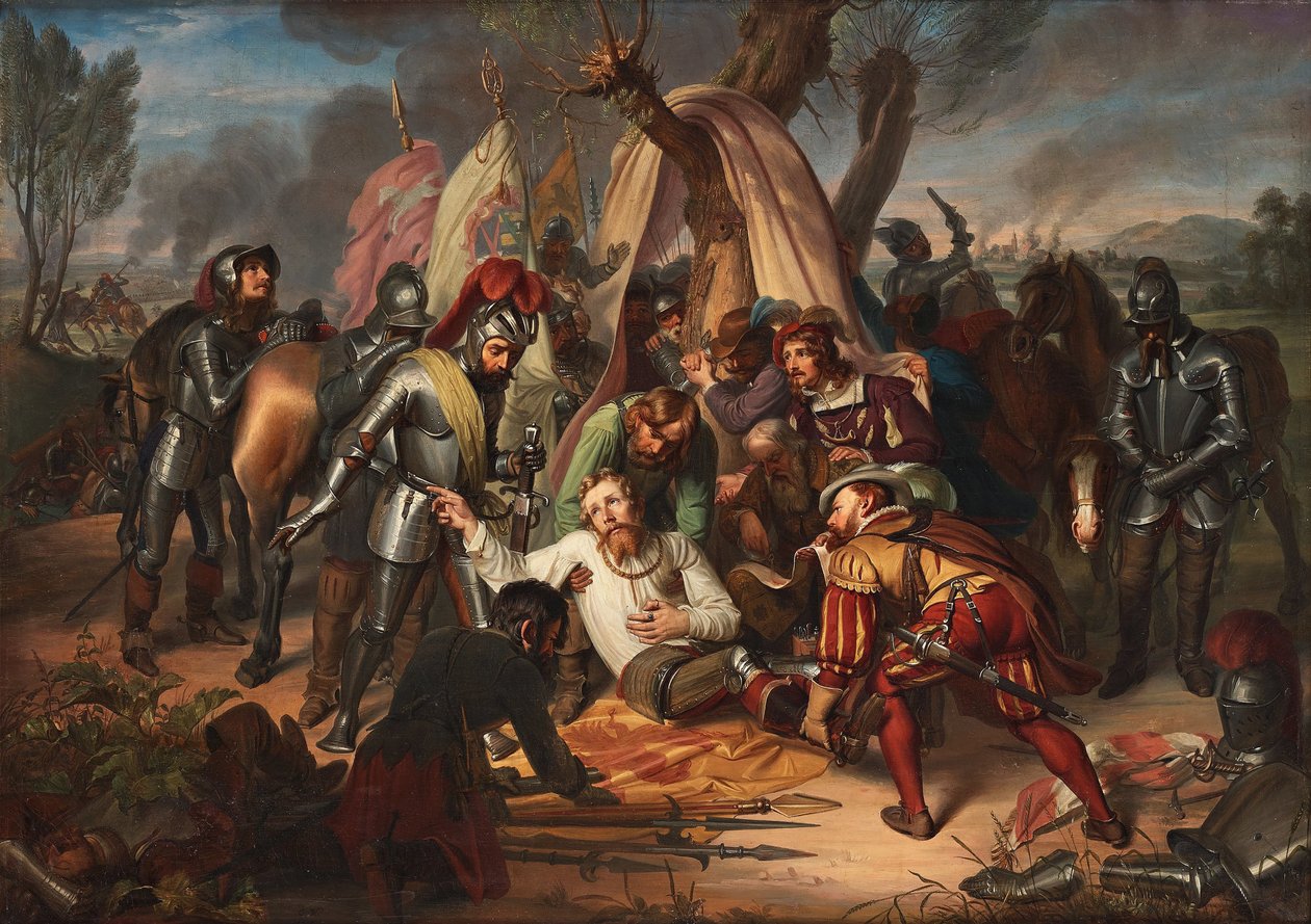 Maurice, Szászország választófejedelme a sievershauseni csatában, 1553, 1837. alkotó: Carl Christian Vogel von Vogelstein