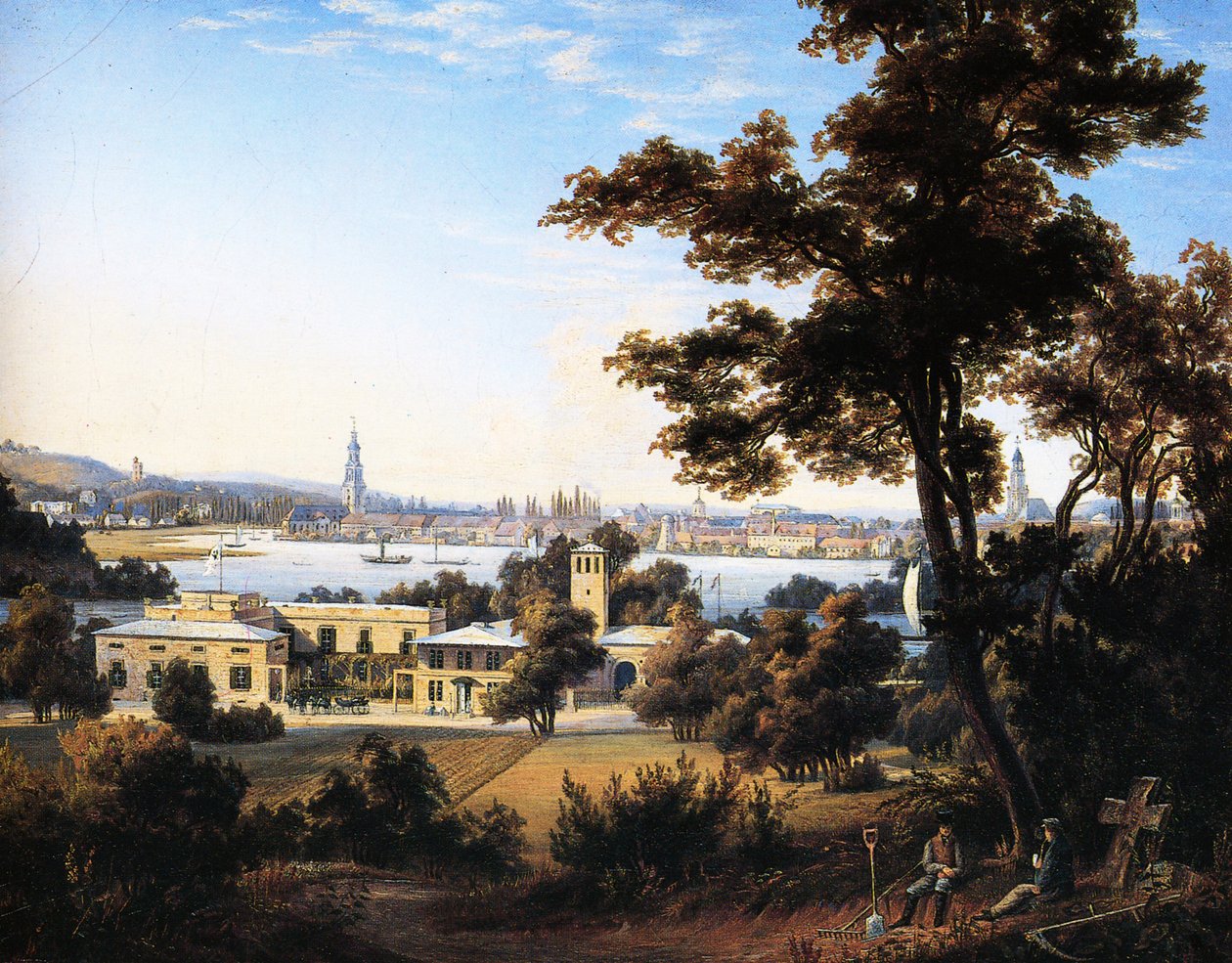 A város sziluettje Potsdam felett Glienicke alkotó: Carl Daniel Freydanck