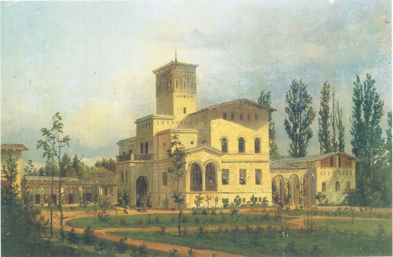 Kilátás a Schloss Charlottenhof melletti fácánházra alkotó: Carl Daniel Freydanck