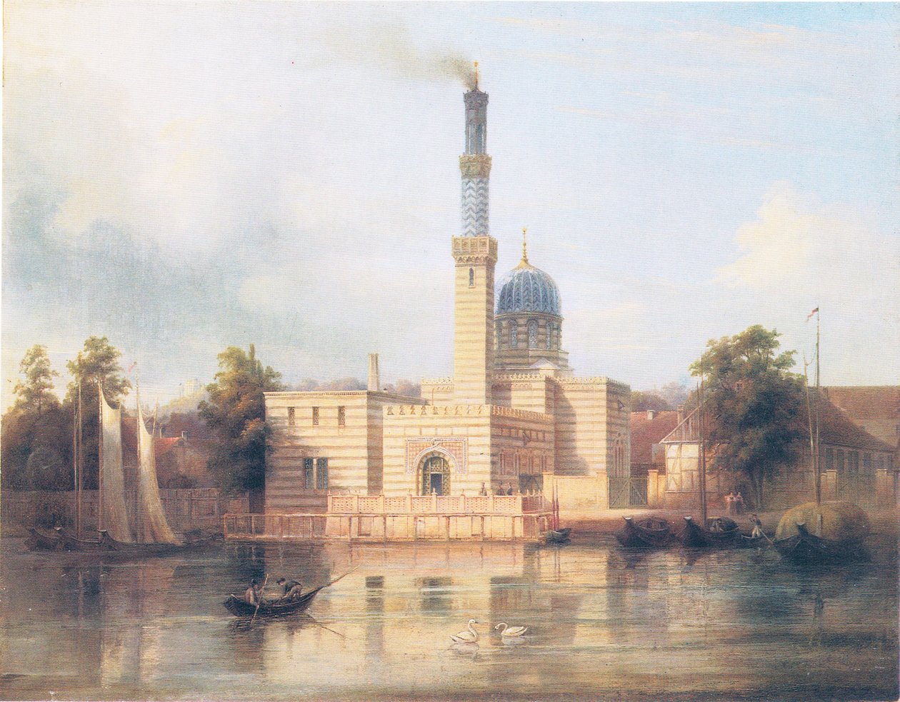 kilátás az új gőzmozdonyra Sanssouci közelében alkotó: Carl Daniel Freydanck