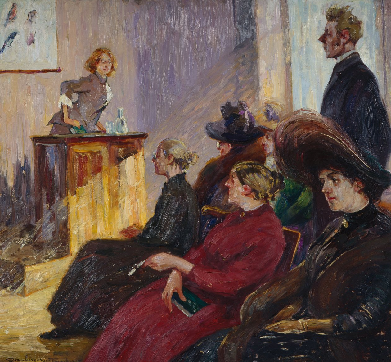 Anne Bugge egy iskolai találkozón Tønsbergben 1883 alkotó: Carl Dornberger