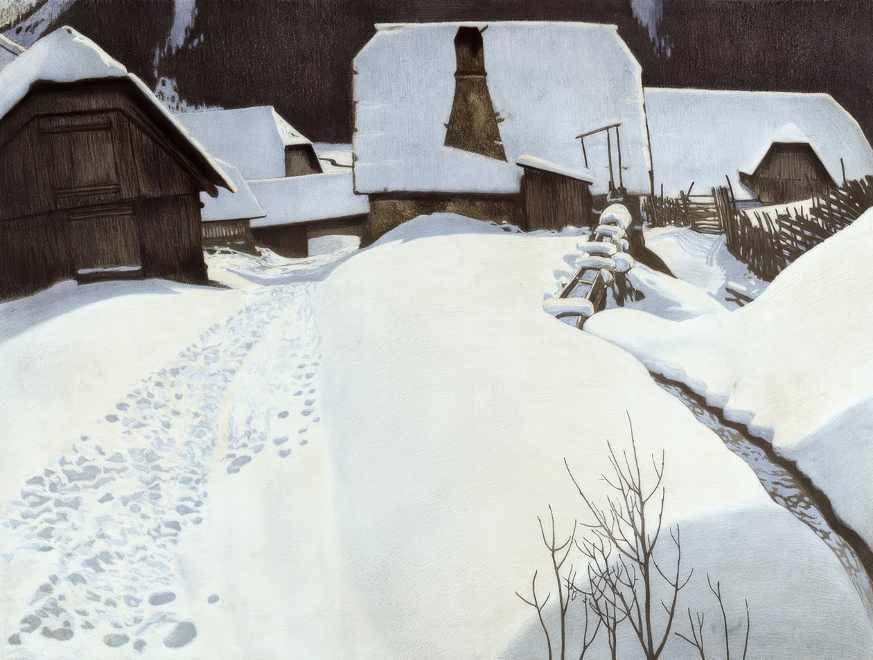 Parasztház télen alkotó: Carl Ederer