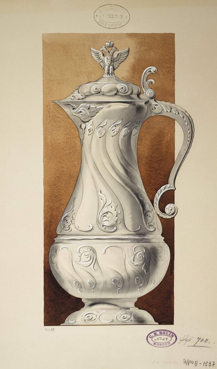 Boroskancsó tervezése. Mária Pavlovna nagyhercegnő hozománya sorozat, 1907-1908 alkotó: Carl Edvard Bolin company