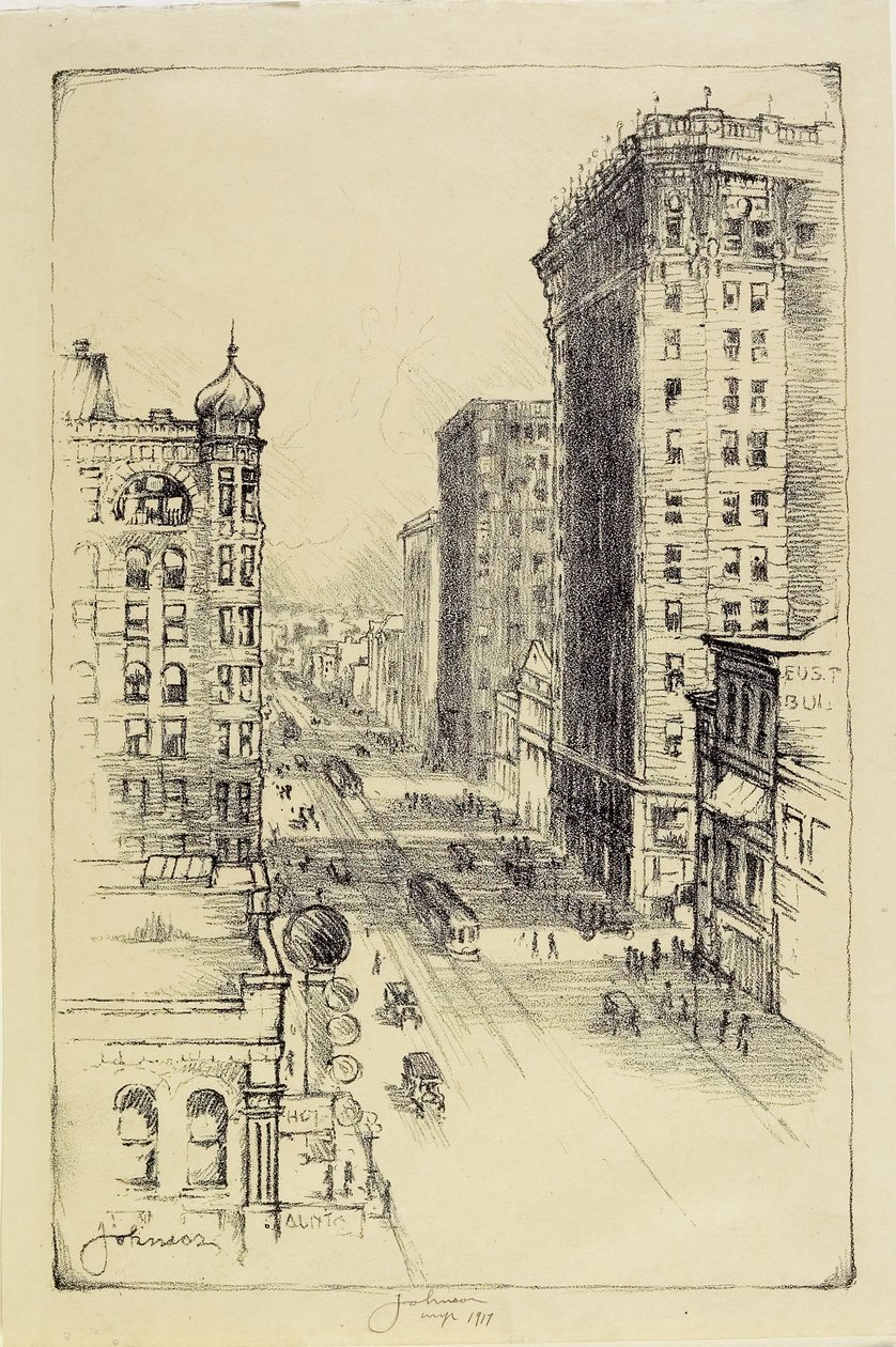 A Hennepin Avenue a Sixth Street alatt alkotó: Carl Edward Johnson